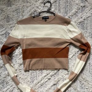 Timing Tan and Cream Knit Top